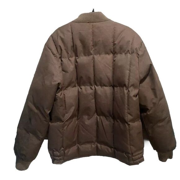 Cody James Brown Quilted‎ Puffer Jacket Zip Up Band Collar Size Large Pockets - Picture 2 of 7